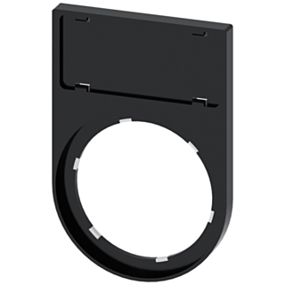 Label holder, flat, rounded, black, for labeling plate 12.5x 27 mm