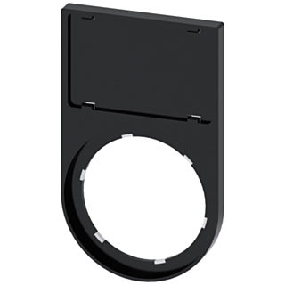 Label holder, flat, rounded, black, for labeling plate 17.5x 27 mm