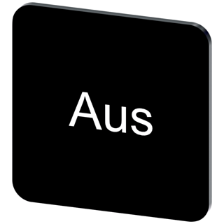 Labeling plate 22 x 22 mm, label black, labeling: Aus