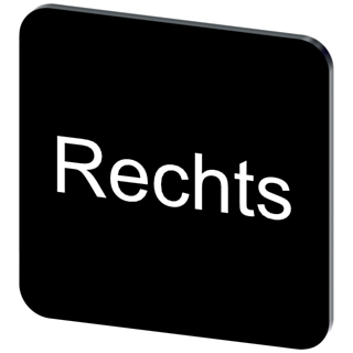 Labeling plate 22 x 22 mm, label black, labeling: Rechts