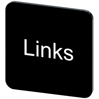 Labeling plate 22 x 22 mm, label black, labeling: Links