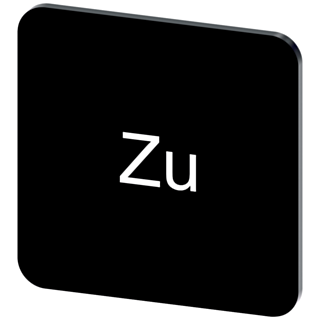 Labeling plate 22 x 22 mm, label black, labeling: Zu