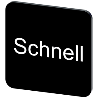 Labeling plate 22 x 22 mm, label black, labeling: schnell