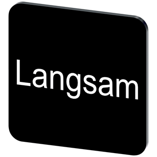 Labeling plate 22 x 22 mm, label black, labeling: Langsam