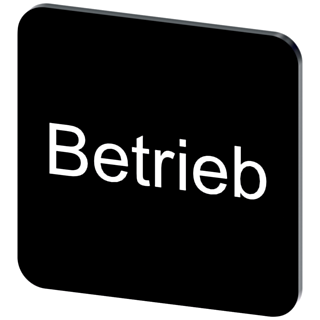 Labeling plate 22 x 22 mm, label black, labeling: Betrieb