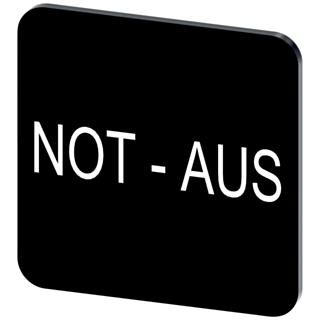 Labeling plate 22 x 22 mm, label black, labeling: Not-Halt