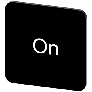 Labeling plate 22 x 22 mm, label black, labeling: On