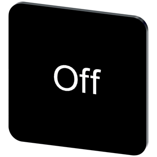 Labeling plate 22 x 22 mm, label black, labeling: Off