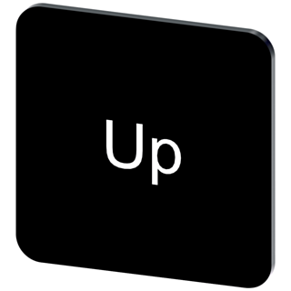 Labeling plate 22 x 22 mm, label black, labeling: Up