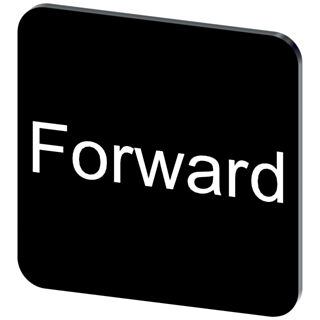 Labeling plate 22 x 22 mm, label black, labeling: Forward