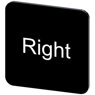 Labeling plate 22 x 22 mm, label black, labeling: Rechts