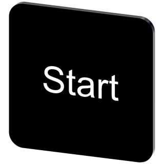 Labeling plate 22 x 22 mm, label black, labeling: Start