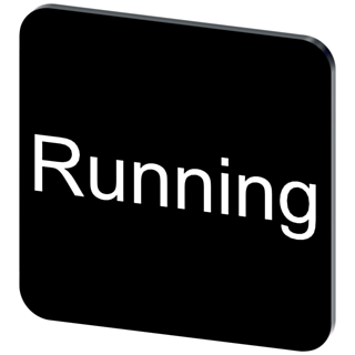 Labeling plate 22 x 22 mm, label black, labeling: Running