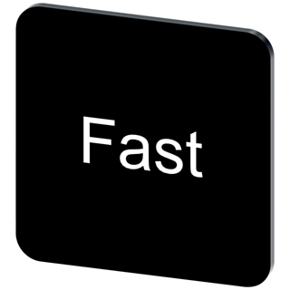 Labeling plate 22 x 22 mm, label black, labeling: Fast