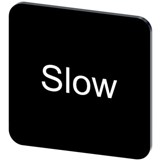 Labeling plate 22 x 22 mm, label black, labeling: Slow