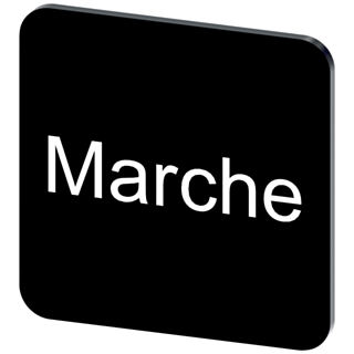 Labeling plate 22 x 22 mm, label black, labeling: Marche