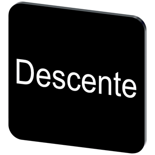 Labeling plate 22 x 22 mm, label black, labeling: Descente