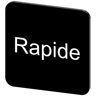Labeling plate 22 x 22 mm, label black, labeling: rapide