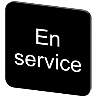 Labeling plate 22 x 22 mm, label black, labeling: En Service