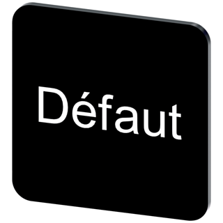 Labeling plate 22 x 22 mm, label black, labeling: DEFAUT
