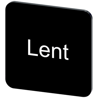 Labeling plate 22 x 22 mm, label black, labeling: LENT