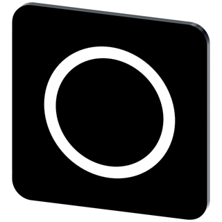 Labeling plate 22x22 mm, black label, icon: O*