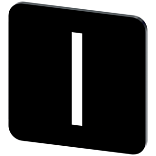 Labeling plate 22x22 mm, black label, icon: I*