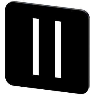 Labeling plate 22x22 mm, black label, icon: II*