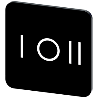 Labeling plate 22x22 mm, black label, icon: I* O II