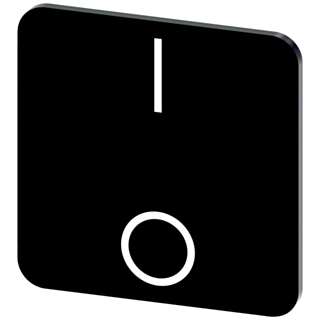 Labeling plate 22x22 mm, black label, icon: I* O