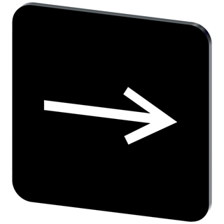 Labeling plate 22x22 mm, black label, icon: Arrow pointing to the right