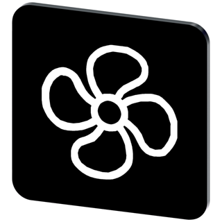 Labeling plate 22 x 22 mm, label black, labeling: Lüfter