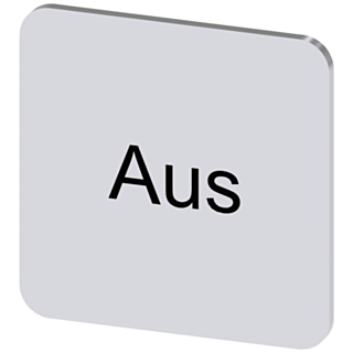 Labeling plate 22x22 mm, silver-colored label, labeling: Aus