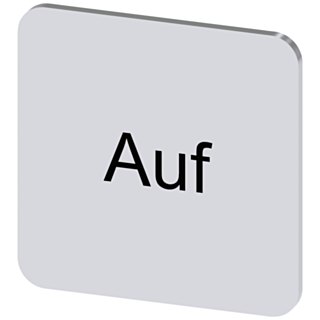 Labeling plate 22x22 mm, silver-colored label, labeling: Auf