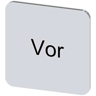 Labeling plate 22x22 mm, silver-colored label, labeling: Vor