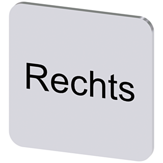 Labeling plate 22x22 mm, silver-colored label, labeling: Rechts