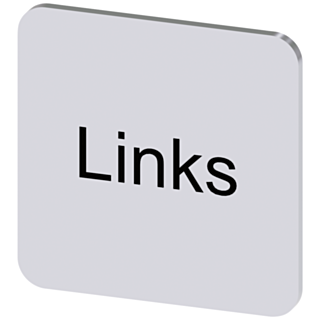 Labeling plate 22x22 mm, silver-colored label, labeling: Links