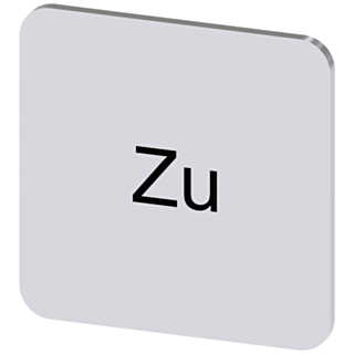 Labeling plate 22x22 mm, silver-colored label, labeling: Zu