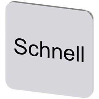 Labeling plate 22x22 mm, silver-colored label, labeling: schnell