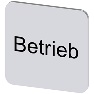 Labeling plate 22x22 mm, silver-colored label, labeling: Betrieb
