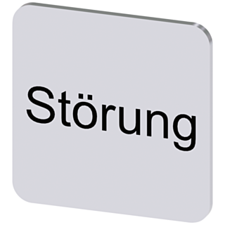 Labeling plate 22x22 mm, silver-colored label, labeling: Störung