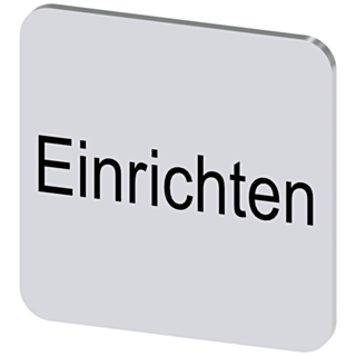 Labeling plate 22x22 mm, silver-colored label, labeling: Einrichten