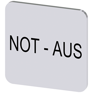 Labeling plate 22x22 mm, silver-colored label, labeling: not-aus
