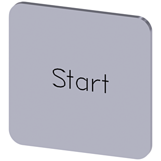 Labeling plate 22x22 mm, silver-colored label, labeling: Start