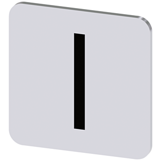 Labeling plate 22x22 mm, silver-colored label, icon: I*