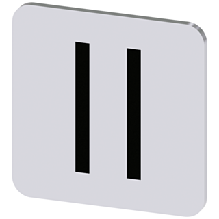Labeling plate 22x22 mm, silver-colored label, icon: II*