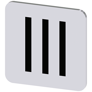 Labeling plate 22x22 mm, silver-colored label, icon: III*
