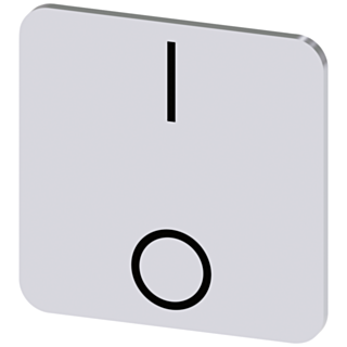 Labeling plate 22x22 mm, silver-colored label, icon: I* O (below each other)