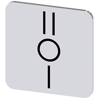 Labeling plate 22x22 mm, silver-colored label, icon: I* O II (below each other)