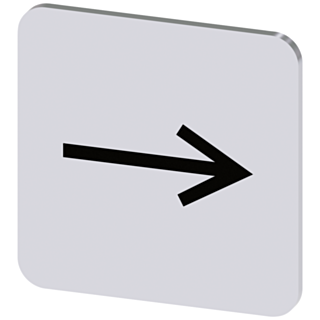 Labeling plate 22x22 mm, silver-colored label, icon: Arrow pointing to the right